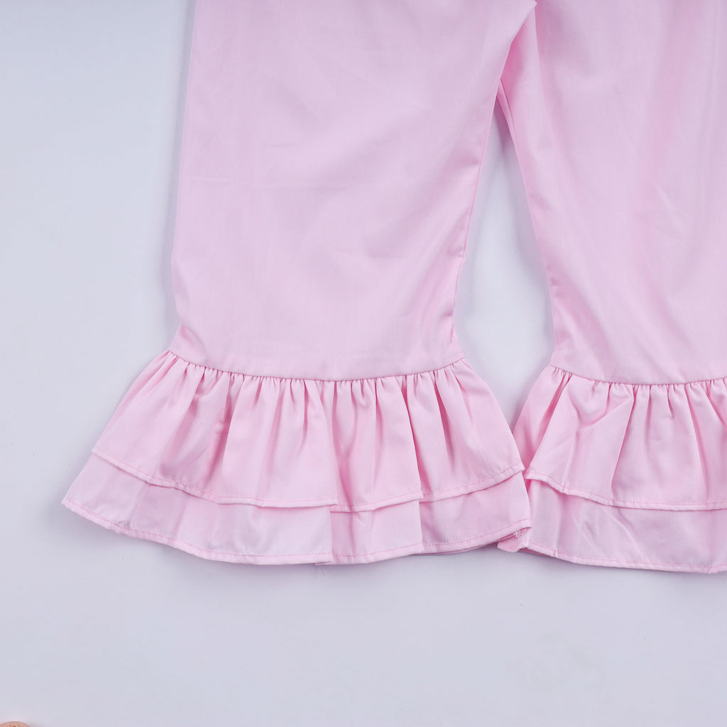 Girls Mint Nutcracker Hand Smocked Gingham Ruffle Pants Set – Christmas 2T–6Y