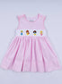 Pink princess hand smocked plaid dress
