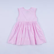 Pink princess hand smocked plaid dress