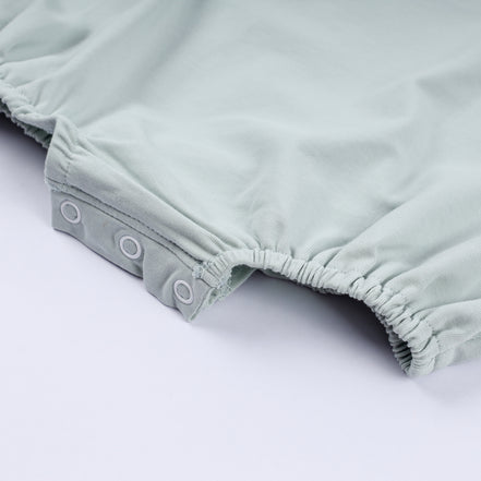 Sage cow hand smocked bubble