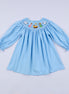 Blue nativity hand smocked dress