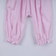Pink christmas tree hand smocked ruffle romper