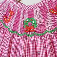 Pink joy hand smocked girl gingham romper