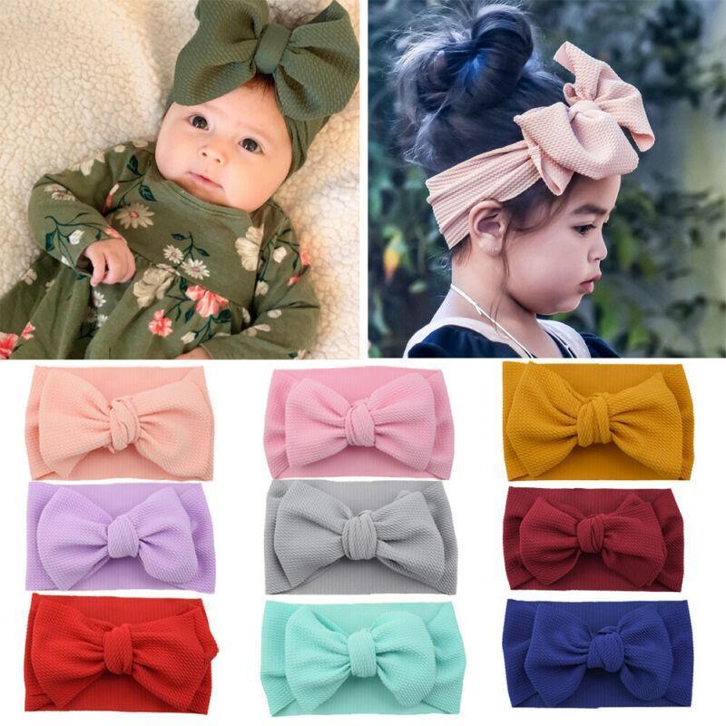 Oversized Bow Headbands for Baby Girls & Toddlers — Soft Stretch Turban Knot Head Wrap | Little Janey