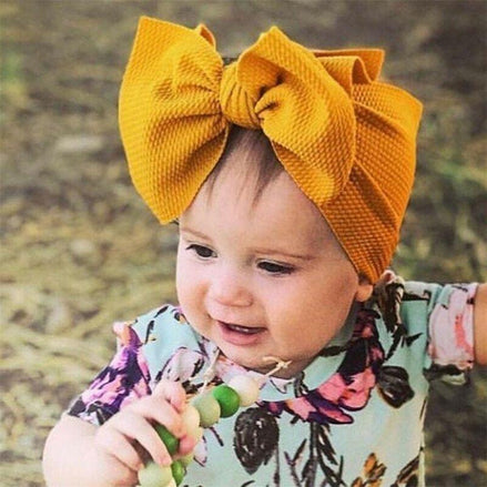 Oversized Bow Headbands for Baby Girls & Toddlers — Soft Stretch Turban Knot Head Wrap | Little Janey