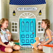 Pet Hospital Doorway Storefront with Vet's Kit