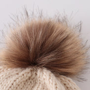 Hand embroidered pom pom beanie hat mommy&me