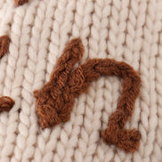 Hand embroidered pom pom beanie hat mommy&me