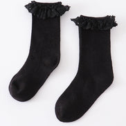 Black Knit lace girls socks