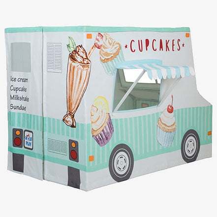 Kids Ice Cream & Cupcake Truck Playhouse – 100% Cotton Canvas Play Tent