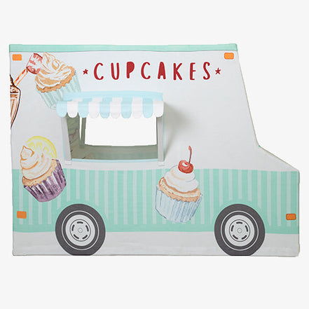 Kids Ice Cream & Cupcake Truck Playhouse – 100% Cotton Canvas Play Tent