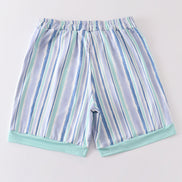 Blue stripe men swim trunks