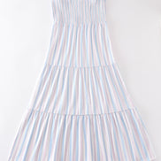Crab french knot stripe smocked dress