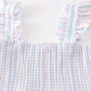 Crab french knot stripe smocked dress