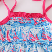 Blue sailboat serenade print mom&me dress