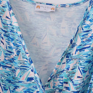 Blue ocean regatta print mom dress