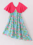 Pink floral character print mom dress