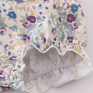 Pig floral print applique girl bubble