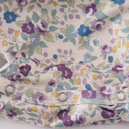 Pig floral print applique girl bubble