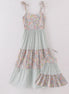 Sage pastel floral harmony mom&me gingham dress