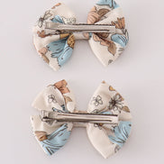 Floral print 2pc hair bow
