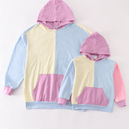 Multicolored blocks mom hoodie mom&me