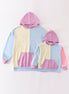 Multicolored blocks mom hoodie mom&me