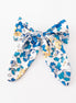 Blue floral print hair sailor bow