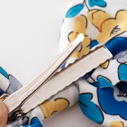 Blue floral print piggie hair bow