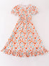 Orange pumpkin print mom dress