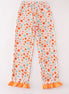 Orange pumpkin print mom ruffle pants