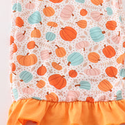 Orange pumpkin print mom ruffle pants