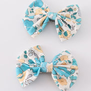 Blue aqua meadow girl piggie hair bow