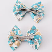 Blue aqua meadow girl piggie hair bow