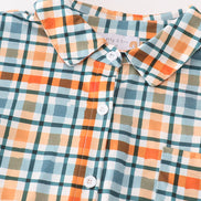 Green plaid dad&me button down shirt