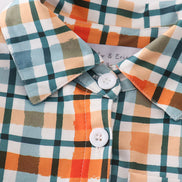 Green plaid dad&me button down shirt