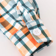 Green plaid dad&me button down shirt