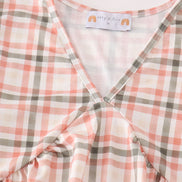 Green watercolor plaid mom&me dress