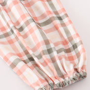 Green watercolor plaid mom&me dress
