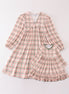 Green watercolor plaid mom&me dress
