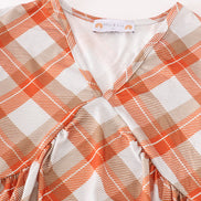 Khaki gingham mom&me dress