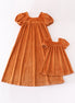 Caramel velvet mom&me dress