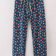 Navy nativity print dad pajamas pants
