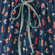 Navy nativity print dad pajamas pants