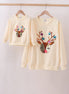 Beige reindeer sequin mom&me sweatshirt