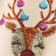 Beige reindeer sequin mom&me sweatshirt