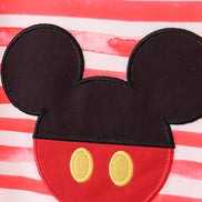 Red stripe character applique pants set