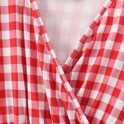 Red floral gingham mom&me dress