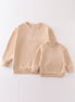 Gray thankful fleece mom&me sweatshirt