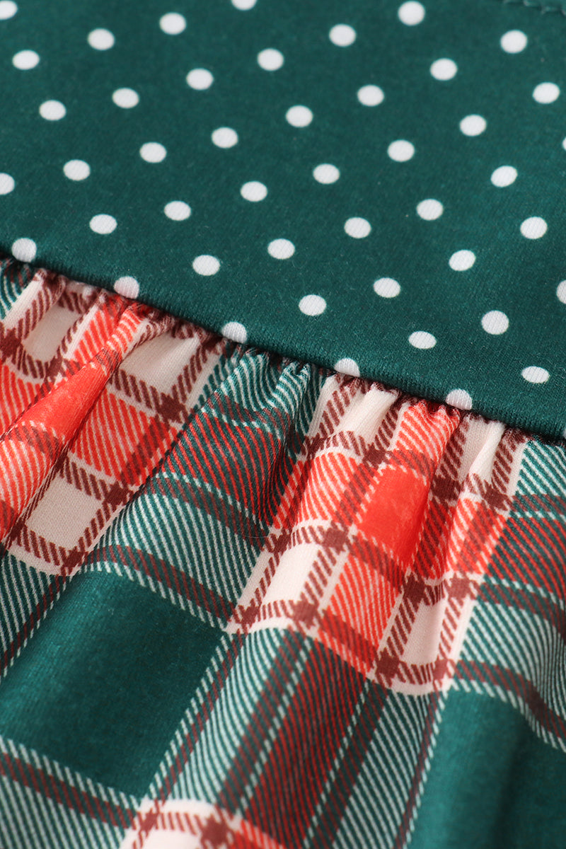 Girls & Mommy Matching Forest Green Plaid Christmas Dress – Holiday Mom & Me Outfit